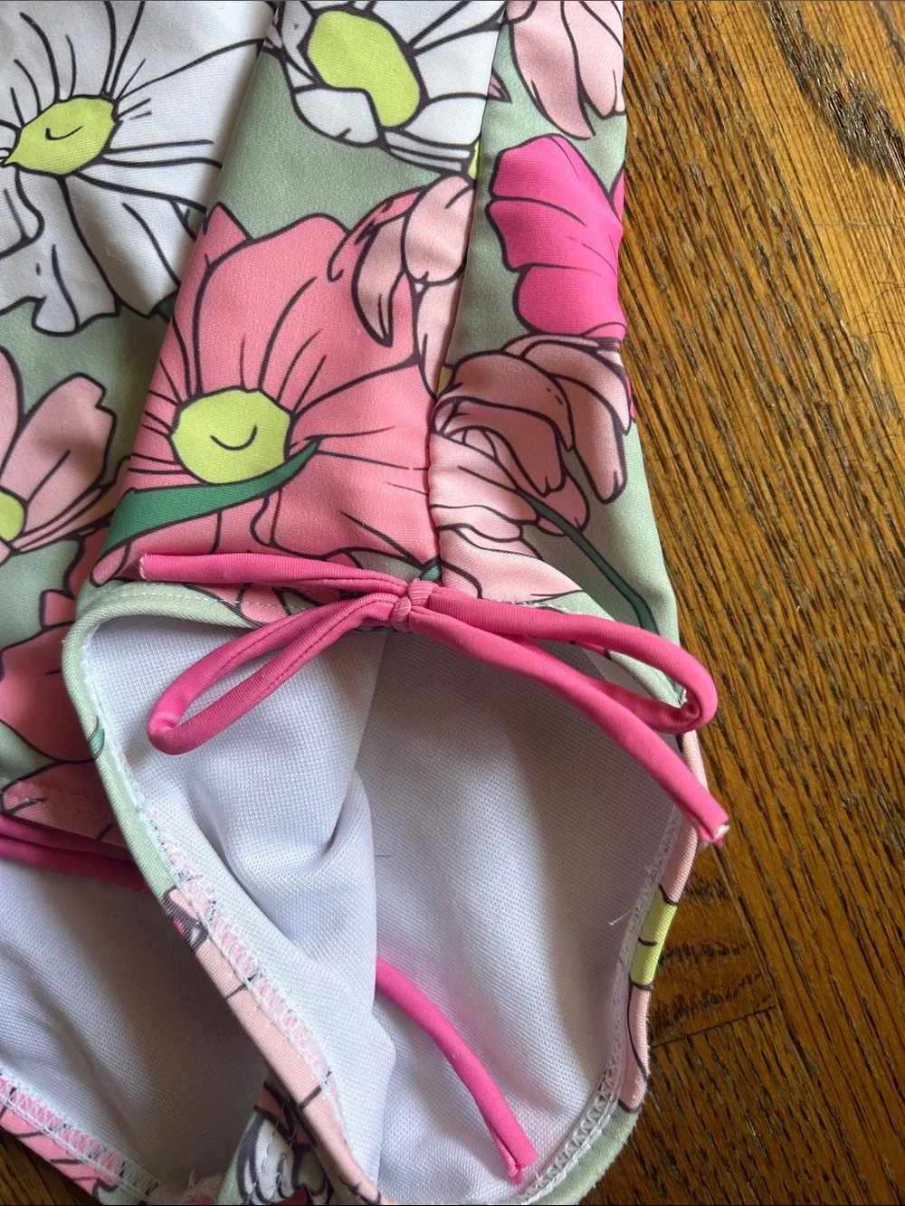 Long-Sleeve Floral Kids Rashguard Swimsuit - Pink & Mint